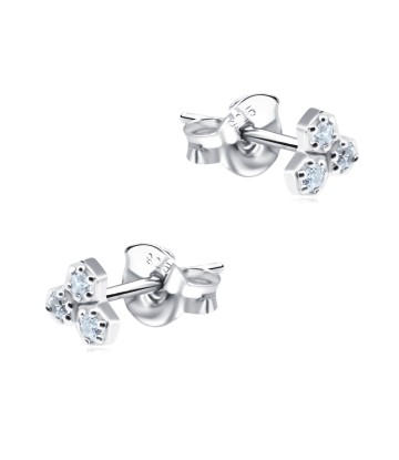 Cute Crystal Silver Stud Earrings STS-2109